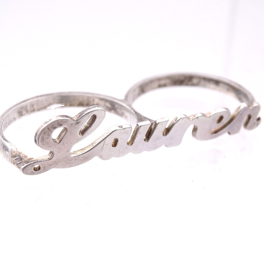 Vintage Sterling Silver LAUREN Nameplate Ring 925
